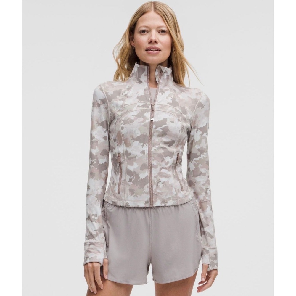 087-Lululemon Define Cropped Jacket Nulu-Thawed Camo Warm Ash Grey Multi